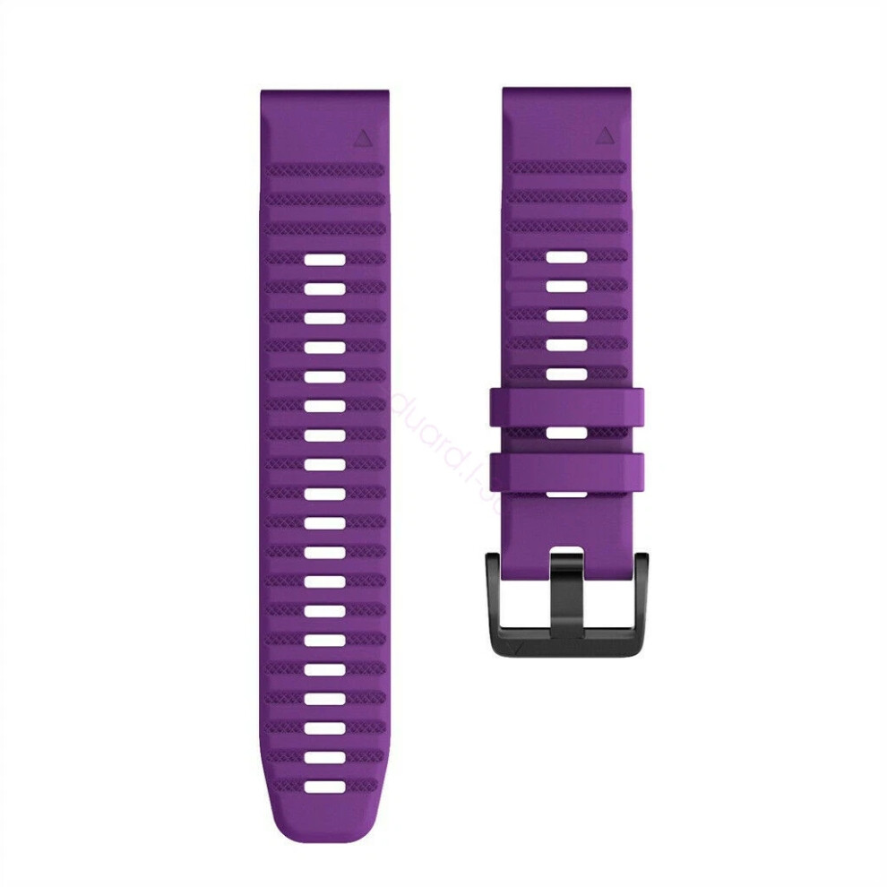 (Purple-26mm, GarminÂ FenixÂ 3Â HR) 22 26mm QuickFit Silicone Strap For Garmin Fenix 6X 6X Pro 5 5X 7 7X 3 3HR Band-image-OPC-PHQG6NP-NEW