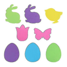 0.2x19x21.5cm Easter Egg Decorating Kits 1 Set Of Easter Wall Stickers Easter Rabbit Eggs Stickers P