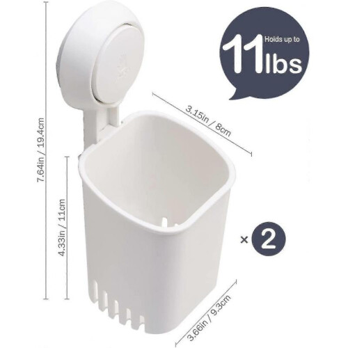 2pcs Suction Cup Toothbrush Holder No Drilling & Reusable 1 Second Installation 2