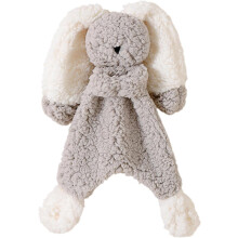 (H) 52x32cm Custom Baby Comforter Blanket with Plush Lamb Toy Personalised Embroidery Newborn Sleep Aid Machine Washable Unisex Baby Gift Blue