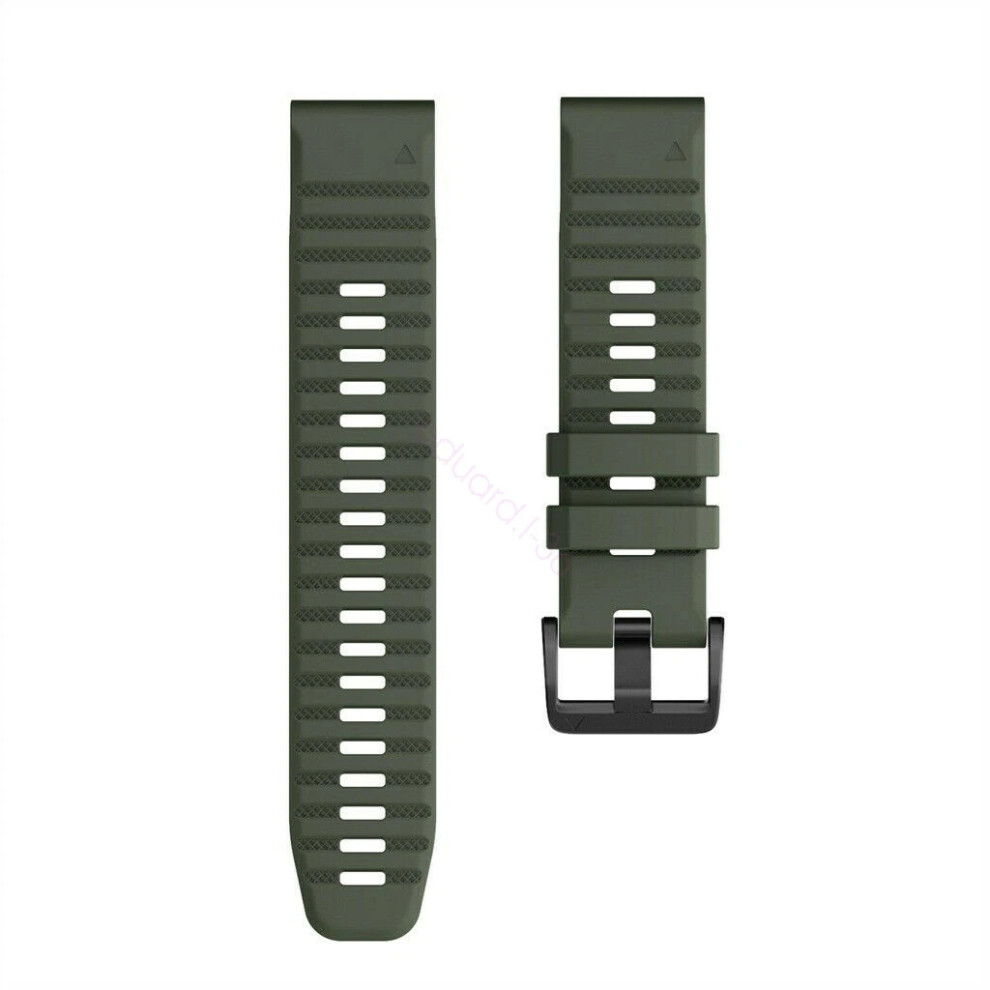 (Army Green-22mm, GarminÂ FenixÂ 7) 22 26mm QuickFit Silicone Strap For Garmin Fenix 6X 6X Pro 5 5X 7 7X 3 3HR Band New-image-OPC-PHQG76G-NEW