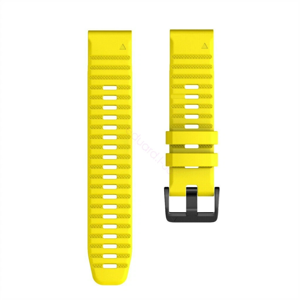 (Yellow-22mm, GarminÂ FenixÂ 6) 22 26mm QuickFit Silicone Strap For Garmin Fenix 6X 6X Pro 5 5X 7 7X 3 3HR Band New-image-OPC-PHQG7FV-NEW