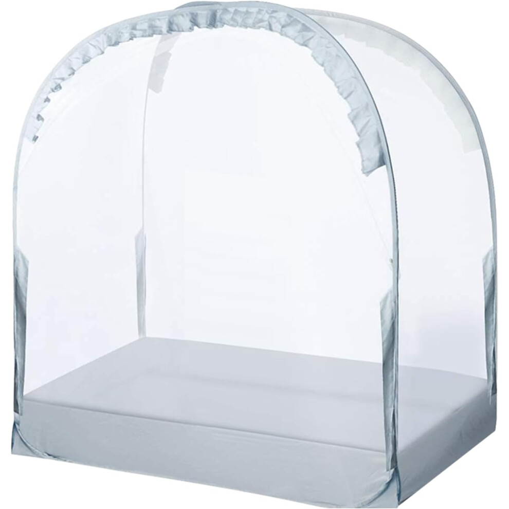 (Grey) Crib Tent - Crib Tent Safety Net,Durable Strong Self-Locking Zippers,Crib Tent To Keep Baby From Climbing Out Breathable Mesh Grey