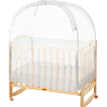 (White) Crib Tent - Crib Tent Safety Net,Durable Strong Self-Locking Zippers,Crib Tent To Keep Baby From Climbing Out Breathable Mesh