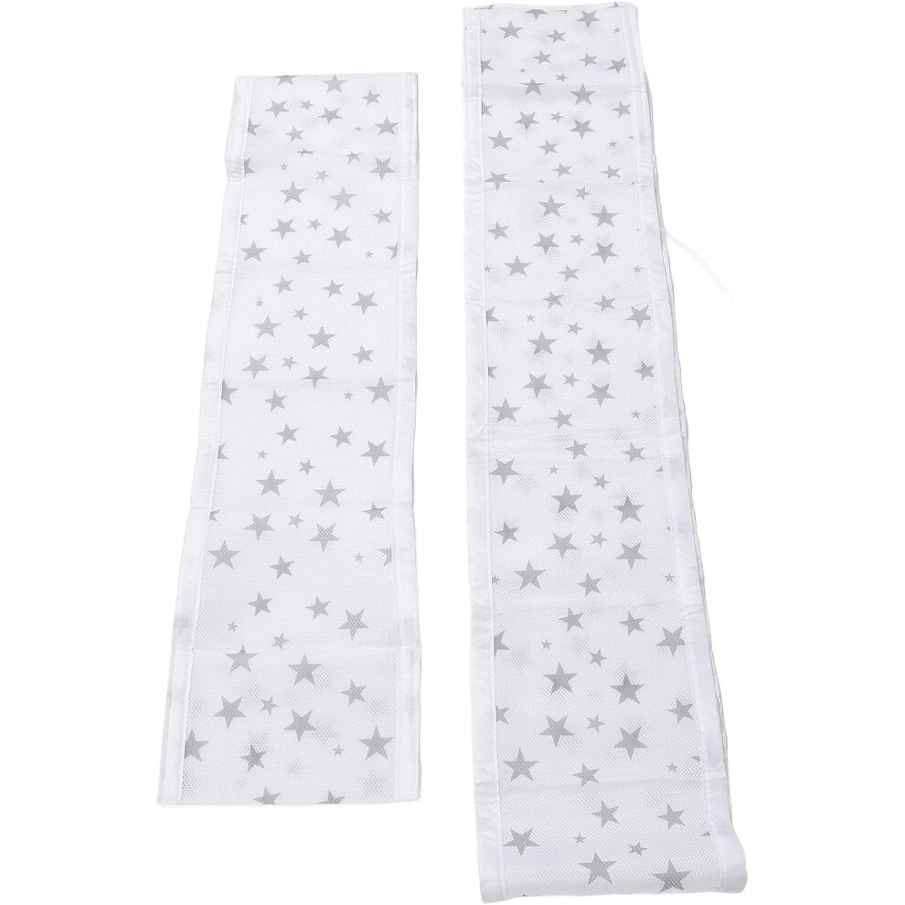 2pcs Breathable Mesh Baby Bed Bumper Soft Mesh Crib Liner Anti Fall Cot Protector for Baby (Stars)