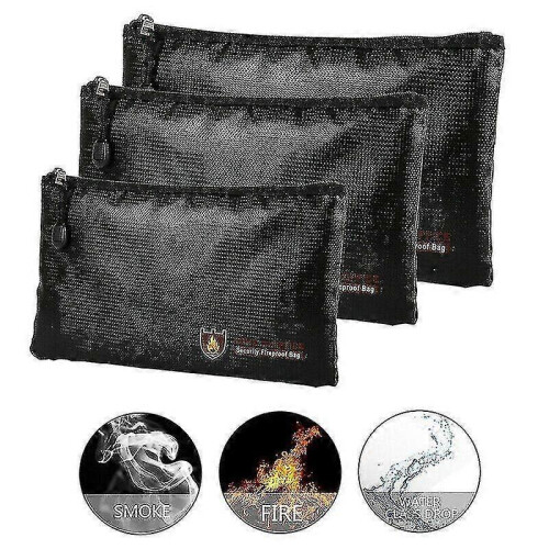(29CM*20CM) Fireproof Document Bag Money Box Fireproof Fireproof Waterproof 27 * 17 Cm/BL
