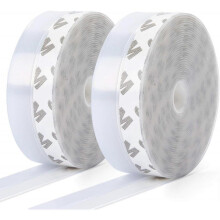 10m25mm 2 Pack Silicone Seal Strip, Self-Adhesive Door and Window Seal, Transparent Door Bottom Seal for Dustproof, Weatherproof, Soundproofing - 10m