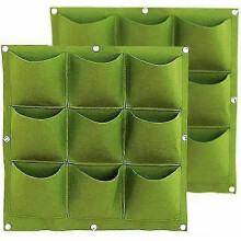 Plant Bags, 2 Pack Vertical Wall Mounted Grow Hanging Bags Garden Pouches Planters
