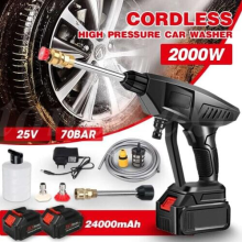 2 Battery Portable Cordless Car High Pressure Washer Jet Water Gun