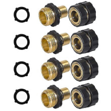 1Set Of 3/4 Inch Garden Hose Quick Connector, Female & Male Of No Leak Quick Connect Hose Fittings Betterlifefg