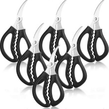 Kitchen Seafood Scissors Multifunctional Stainless Steel Scissors Seafood Fish Crab Shrimp Lobster Scissors  (6, Black)
