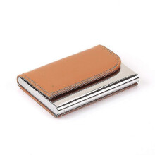 (Apricot) Business Stainless Steel Business Card Holder Creative Office