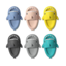 (blue, 26 27) Shark Slippers Non-slip Shower Bathroom Slippers Soft Summer Slide Sandals For Girls And Boys New