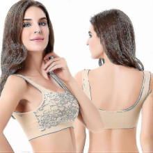 (XXL, 6 Color) Women Lace Genie Bra Wireless Sports Underwear Breathable Sexy Shockproof Bralettes Fitness Yoga