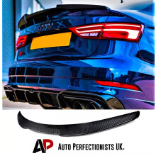 For Audi A3 S3 RS3 8V Saloon Carbon Fibre M4 Rear Boot Spoiler Wing 13-20