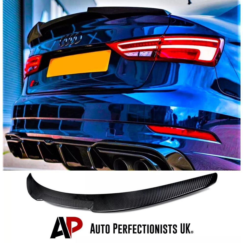 For Audi A3 S3 Rs3 8V Saloon Carbon Fibre M4 Rear Boot Spoiler Wing 13-20 5061072660948