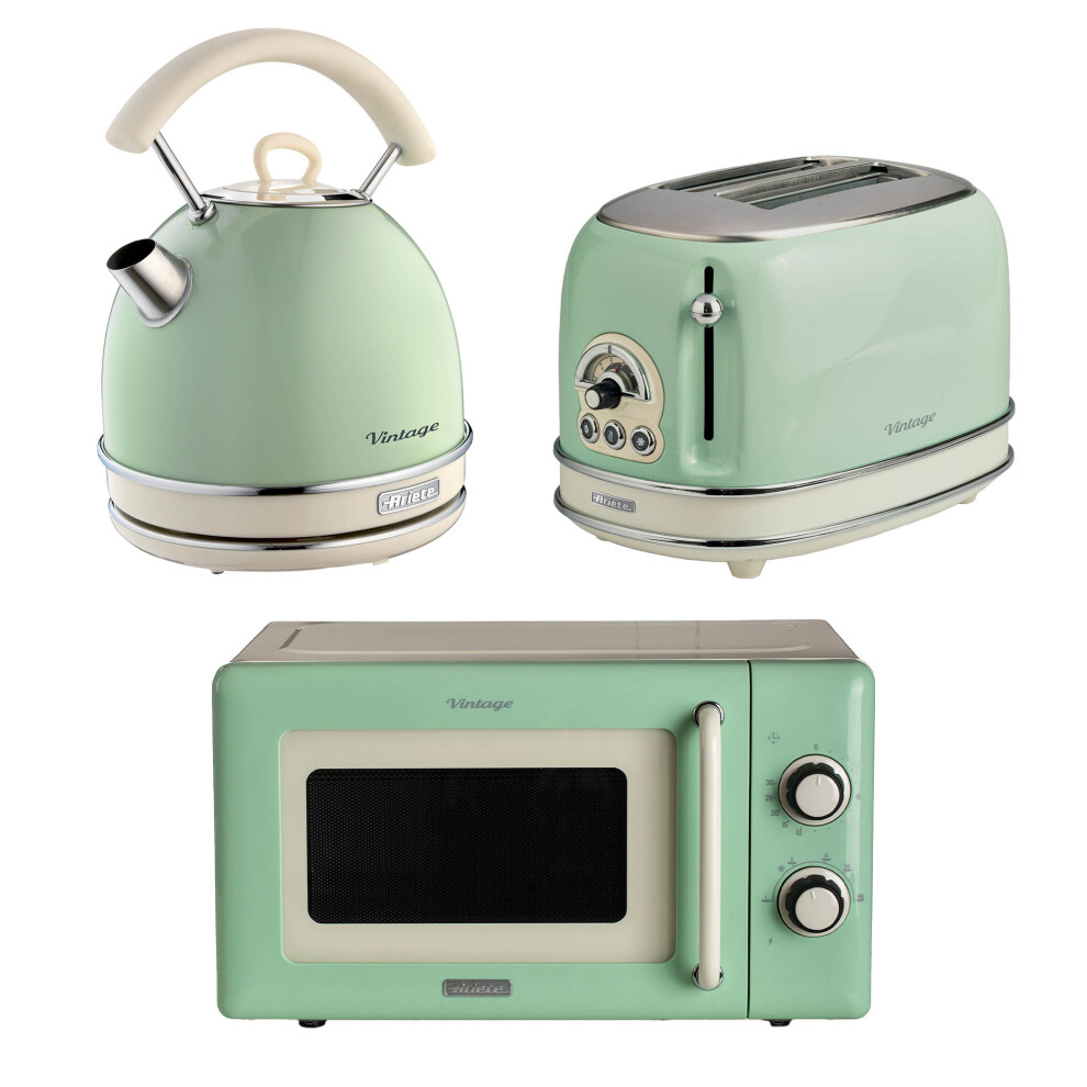 Ariete Unisex Green Vintage Dome Kettle, Slice Toaster & Microwave Size 2 - Image 2