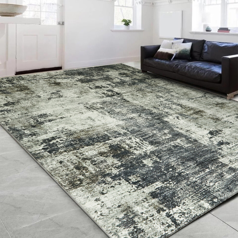 Aspire Homeware (240 X 320 Cm (8 Ft X 10 Ft 6 In), Vintage - Cashmere Rug) Large Rugs Living Room Bedroom Traditional Carpets Grey