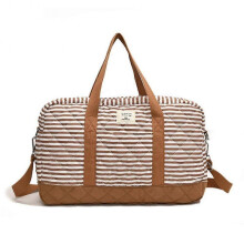Okuuer Diaper Bag Striped Diaper Bag with Adjustable Strap Baby Nappy Bag Baby Nappy Bag for Travel, brown