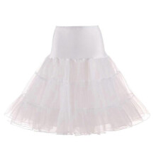 Tutu Rock Women's Tulle Skirt MultiLayered Pleated Mini Skirt Waist Ballet S White