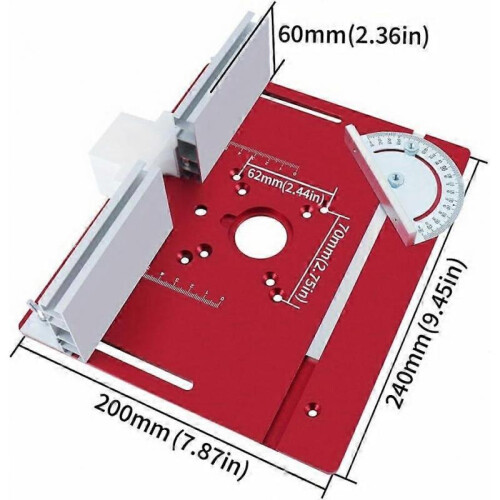 CNC Machine Router Table Insert Plate Aluminum Alloy for Woodworking Tasks (Red) 1