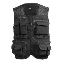 (XL, Black) Fishing Vest Breathable Fishing Travel Mesh Vest