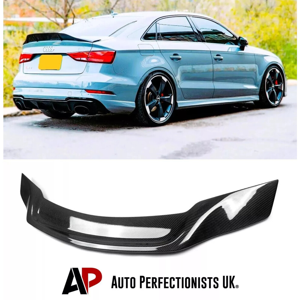 For Audi A3 S3 Rs3 8V Saloon Carbon Fibre Rear Ducktail Boot Spoiler 13-20 5061072662492