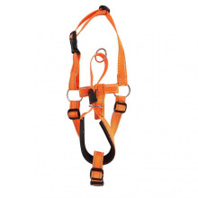 Headcollar Dog Muzzle Adjustable Prevent Biting Barking Breathable Nylon Dog Mouth Guard for Walking Training Orange S