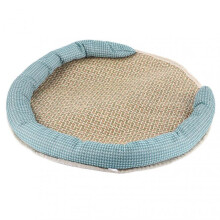 Pet Cooling Mat Summer Waterproof Breathable Soft Comfortable Hand Woven Cat Cool Rattan Pad for Indoor M Green