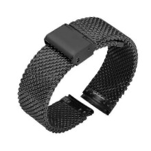 (24mm, Black) 18mm 20mm 22mm 24mm Universal Milanese Watchband Quick Release Watch Band Mesh Stainless Steel Strap Wrist Belt Bracelet Black,hw