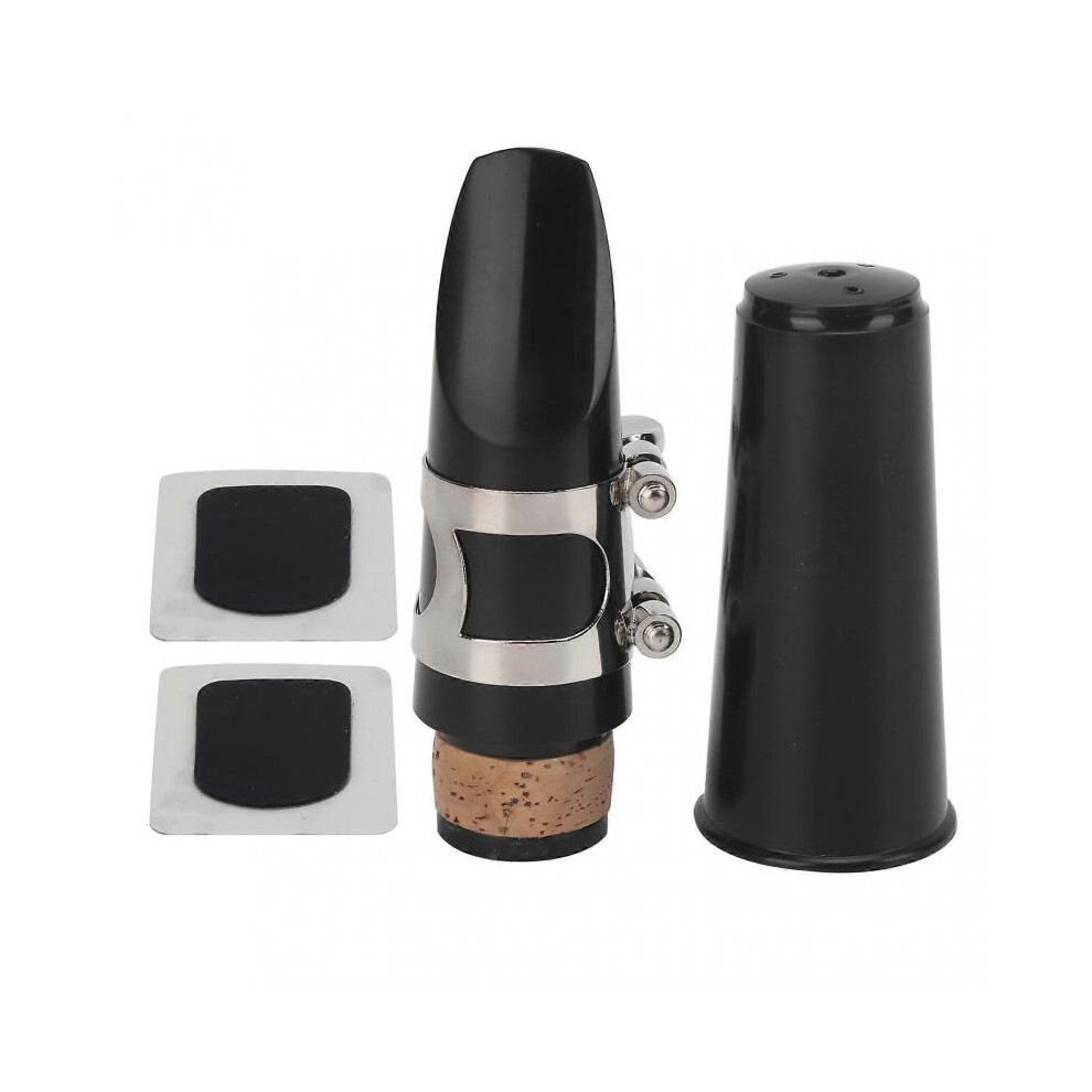 Clarinet Mouthpiece Kit ABS Ligature Cushions Reed Cap Musical Instrument Accessories(Black )