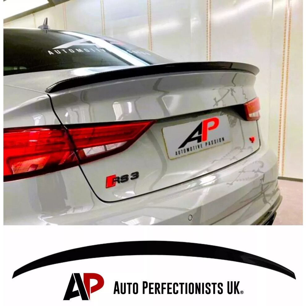 For Audi A3 S3 Rs3 8V Saloon S3 Style Rear Boot Spoiler Lip Wing 2013-20 Black 5061072666940