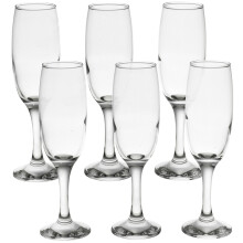 (220, 6) Champagne Flute Glasses Classic Tall Stemmed Barware Set