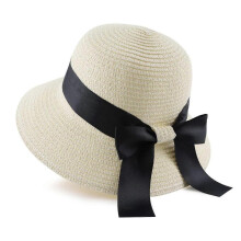 Women's Little Straw Sun Hat Summer Beach Cap Foldable Visor Floppy Wide Brim Hat