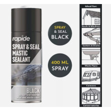 400ml Seal Black Sealant Spray Guttering Roof Window Pipes Soil