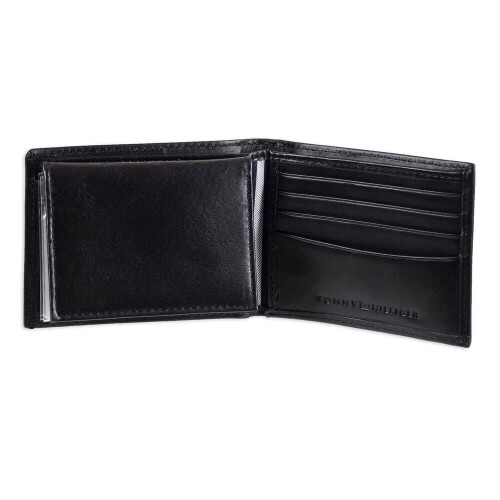 Tommy Hilfiger Tommy Hilfiger Ανδρικό Slim Δερμάτινο Πορτοφόλι με Αφαιρούμενο Παράθυρο ID Μαύρο 2