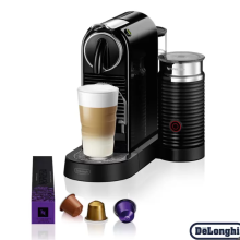 Nespresso by De'Longhi Citiz Capsule Coffee Machine & Aeroccino Milk Frother, Black