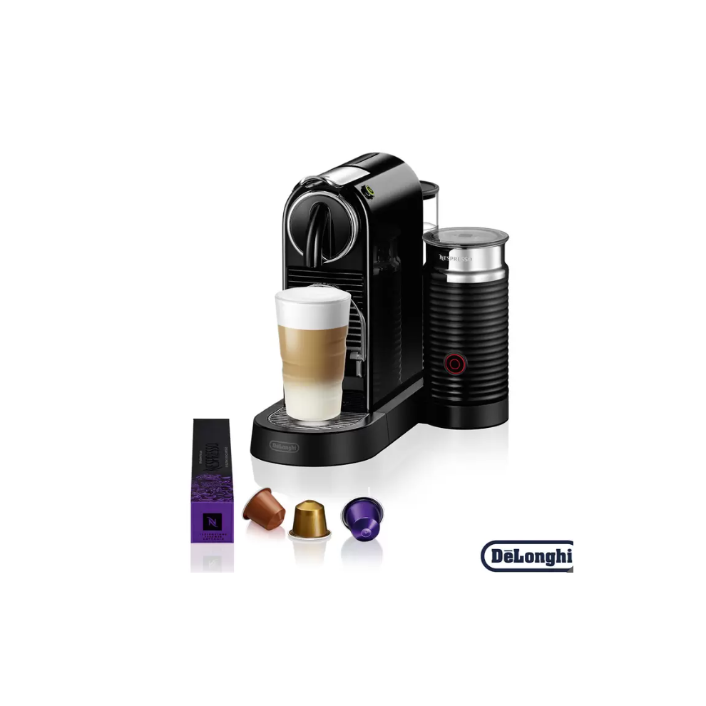 Nespresso by De'Longhi Citiz Capsule Coffee Machine & Aeroccino Milk Frother, Black