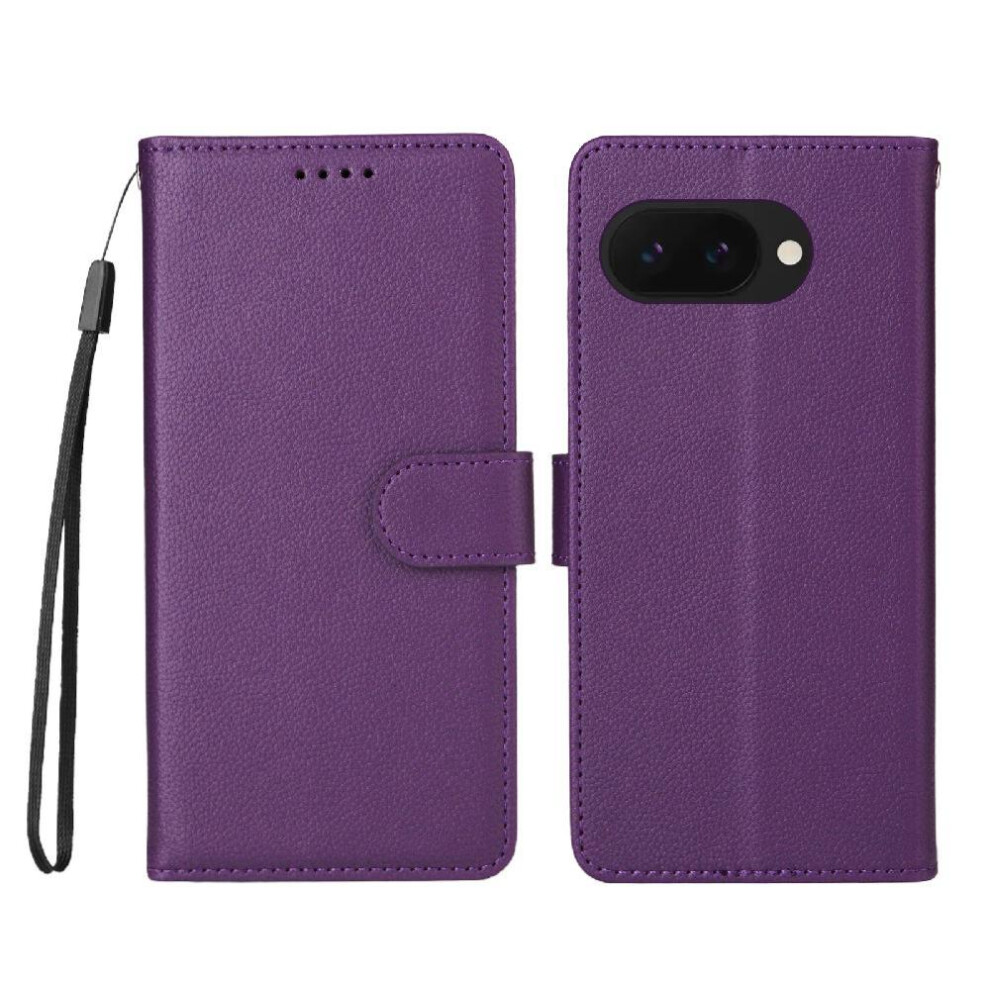 (Purple) Flip Case For Google Pixel 9A Crad Slot Magnetic Car Mount Wallet Wireless Charging Purple 764563694440