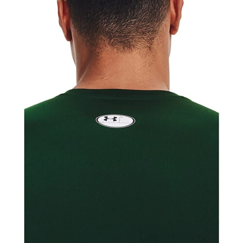 Under Armour Under Armour Ανδρικό HeatGear Compression T-Shirt , Δασώδες Πράσινο (301)/Λευκό, Μεγέθους Large 2