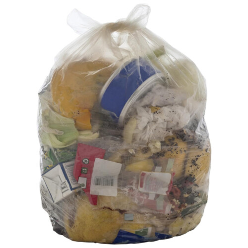 200 Clear Transparent Plastic Bin Bags 90L (18x29x39") Refuse Sacks 1