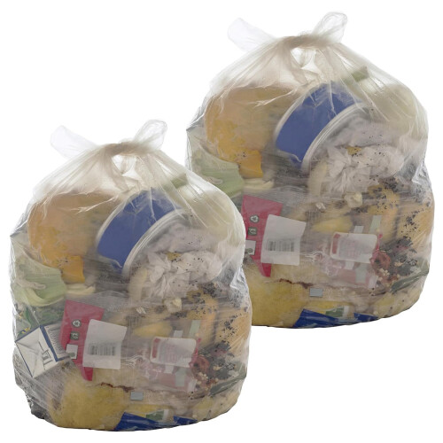 200 Clear Transparent Plastic Bin Bags 90L (18x29x39") Refuse Sacks 2