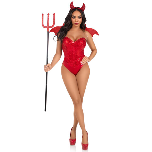 2 PC Devil Kit  includes rhinestone devil wings and horn headband. 2