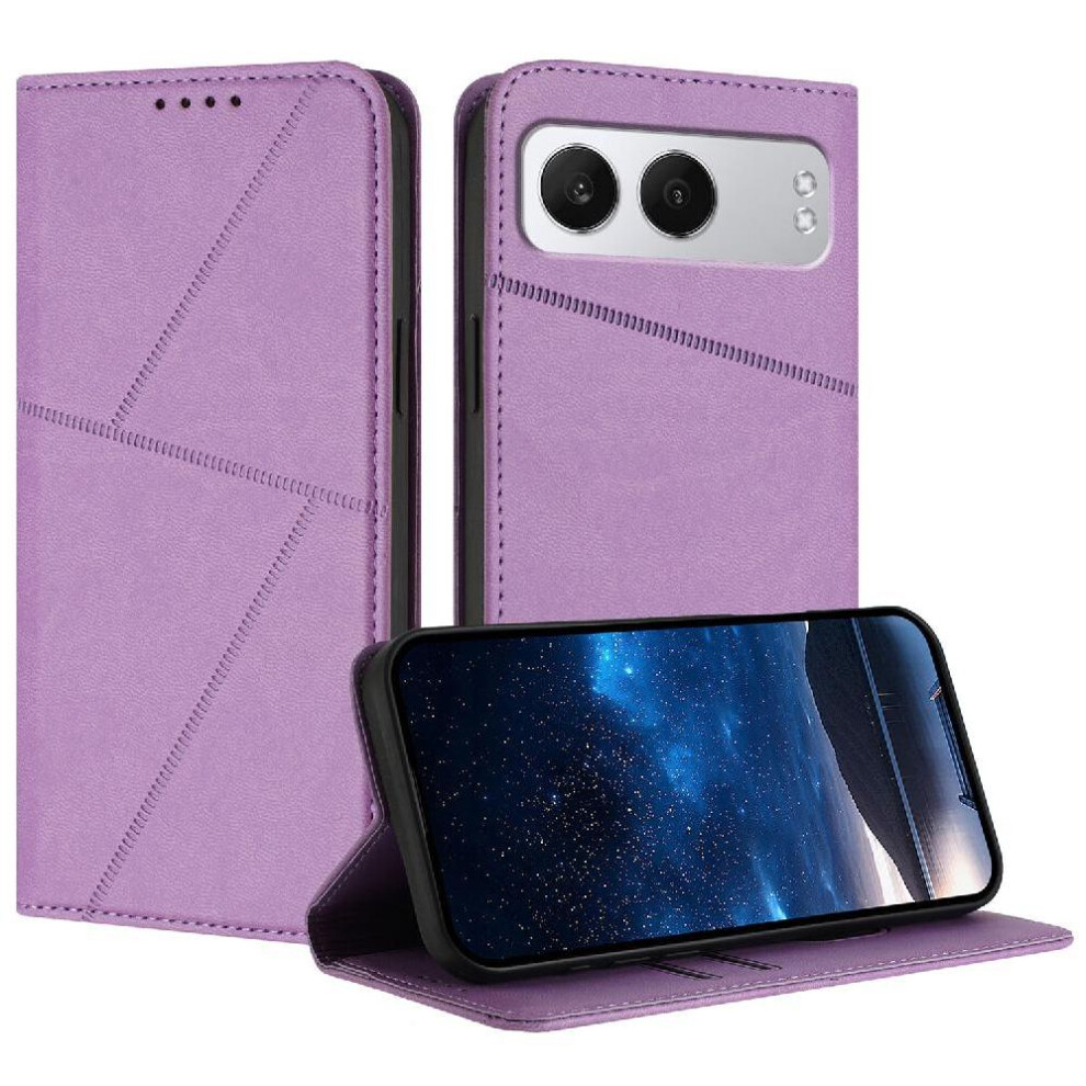 (Purple) Case For Oneplus Nord 4 Anti-Fingerprint Matte Texture With Card Slots And Kickstand Shockproof Cover Purple 764563694761