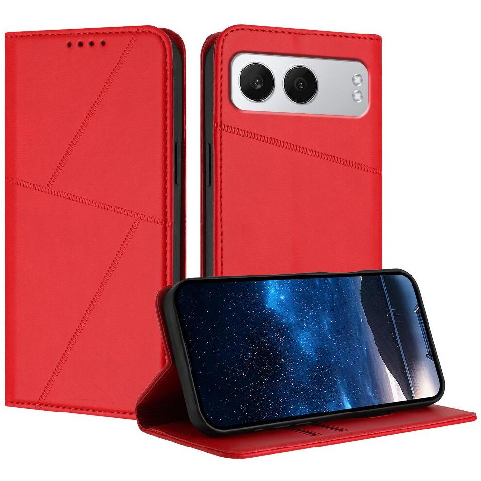 (Red) Case For Oneplus Nord 4 Anti-Fingerprint Matte Texture With Card Slots And Kickstand Shockproof Cover Red 764563694730