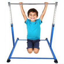 Gymnastics Horizontal Bar Home Gym Adjustable For Children Kids Blue