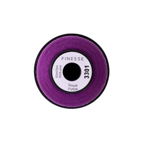 Finesse Thread Solid Colors | 100% Polyester 3ply 50wt | Thread Cones | 100% Polyester Thread for Quilting and Sewing (Royal Purple 1 100 Yards) 2