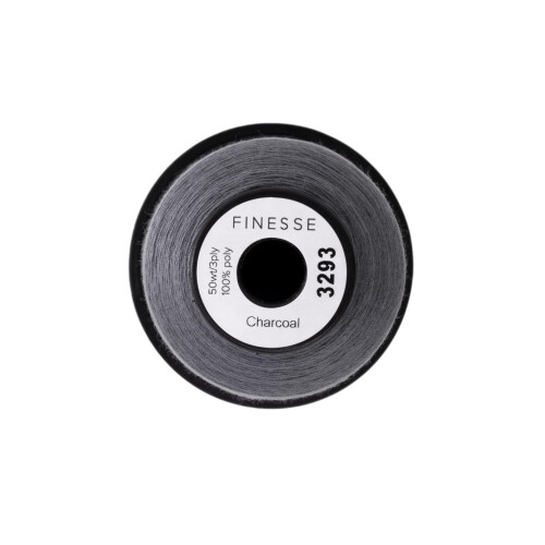 Finesse Thread Solid Colors | 100% Polyester  3ply  50wt | Thread Cones | 100% Polyester Thread for Quilting and Sewing (Charcoal  1 100 Yards) 2