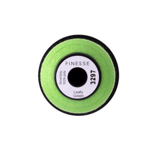 Finesse Thread Solid Colors | 100% Polyester  3ply  50wt | Thread Cones | 100% Polyester Thread for Quilting and Sewing (Leafy Green  1 100 Yards) 2