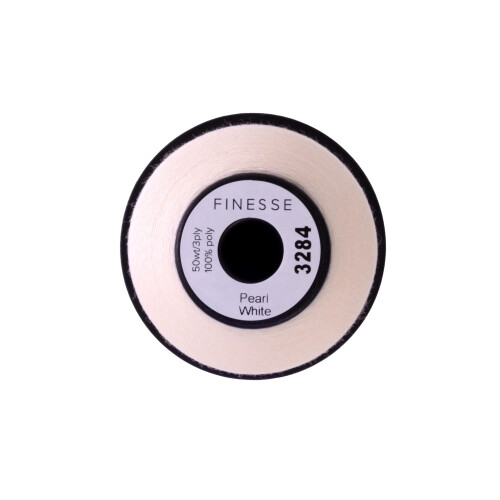 Finesse Thread Solid Colors | 100% Polyester  3ply  50wt | Thread Cones | 100% Polyester Thread for Quilting and Sewing (Pearl White  1 100 Yards) 2